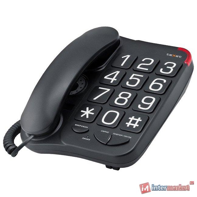 Телефон проводной Texet TX-201 черный